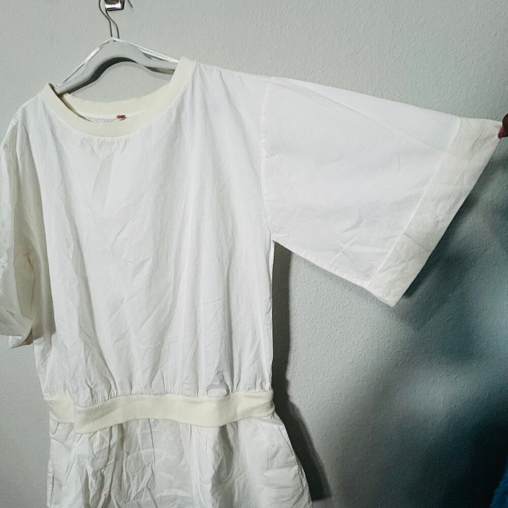 NEW Free People Astrid Optic White Shirt Dress Drop Waist Size Small Womens - Picture 8 of 15